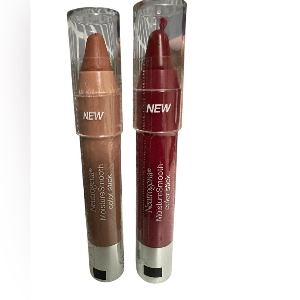 BUNDLE OF 2 Neutrogena Moisture Smooth Color Stick 160 RED & 90 NUDE SEALED
